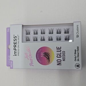 Kiss imPRESS Press-On Falsies Eyelash Clusters Minipack, Wispy, Chic, 12 Ct.
